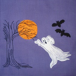 halloween scenery, Halloween machine embroidery raw edge applique in the hoop design, spooky design, pumpkin spider tarantula, Needle Passion Embroidery