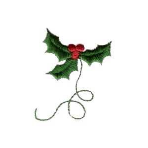 holly and berries with swirl swirly tail embellishment machine embroidery design art pes hus jef dst exp needle passion embroidery