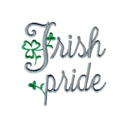 Irish Pride script lettering text, irish celebration St Patrick's Day machine embroidery designs, ireland designs, shamrock confetti, green, needle passion embroidery