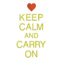 keep calm and carry on lettering with heart british war time poster machine embroidery design