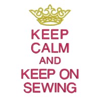 keep calm and keep on sewing lettering british war time poster slogan, text, lettering, crown from needle passion embroidery, machine embroidery design