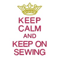 keep calm and keep on sewing lettering british war time poster machine embroidery design