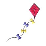 Kite with bows machine embroidery design from Needle Passion Emboidery npe