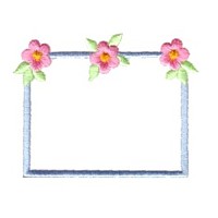Rectanglular frame with flowres machine embroidery border embroidery art pes hus dst needle passion embroidery npe