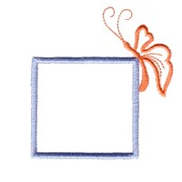 Sqaure frame with outline butterfly frame machine embroidery border embroidery art pes hus dst needle passion embroidery npe