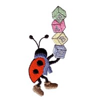 machine embroidery design ladybug ladybird building blocks toy insect animal winter snow fun art pes hus dst needle passion embroidery npe