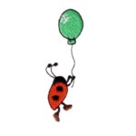 ladybug hanging on a balloon machine embroidery design