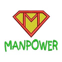 Manpower lettering, text, writing, Superhero pack super hero, man power, boy, male, superman logo, needle passion embroidery machine embroidery design, ART PES HUS JEF and DST formats