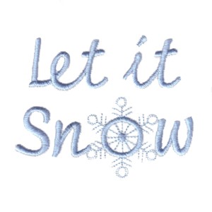 let it snow lettering snowflake o snow flake winter cold machine embroidery design art pes hus jef dst exp needle passion embroidery