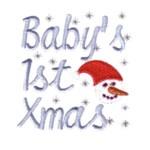 baby's first xmas christmas lettering with snowman and snowing machine embroidery design baby toys kids children art pes hus dst