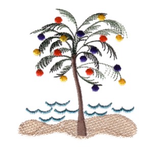 machine embroidery design tropical christmas tree decorated palm tree ornamnets art pes hus jef dst exp needle passion embroidery