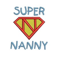 Super Nanny superhero super hero lettering text slogan writing machine embroidery design art pes hus jef dst superhero logo superman letter N girl power women rule
