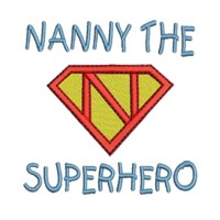 Nanny the superhero super hero Girls Rule lettering text slogan writing machine embroidery design art pes hus jef dst superhero logo superman letter N girl power women rule
