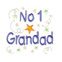 No 1 Grandad lettering text with confetti grandpa machine embroidery grandparent embroidery art pes hus dst needle passion embroidery npe