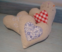 hearts pin cushions padded heart made in the machine embroidery hoop lavender filled linen heart needle passion embroidery npe