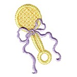 Heirloom rattle with bow machine embroidery design from Needle Passion Emboidery npe