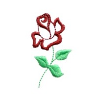single rose machine embroidery design flower botanical plant roses art pes hus dst