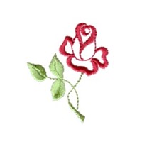 single rose machine embroidery design flower botanical plant roses art pes hus dst