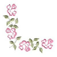 rose machine embroidery design flower botanical plant roses art pes hus dst corner scroll