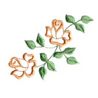 double rose machine embroidery design vintage style satin outline design flower botanical plant roses art pes hus dst