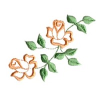 double rose machine embroidery design flower botanical plant roses art pes hus dst