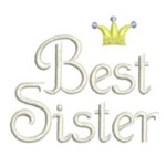 machine embroidery best sister lettering text with crown needle passion eembroidery NPE