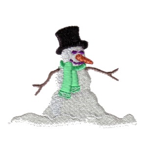 snowman with scarf snow man melt melting winter cold ice machine embroidery design art pes hus jef dst exp needle passion embroidery