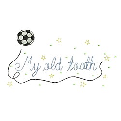 soccer fan's toothfairy design football my old tooth machine embroidery design art hus pes