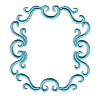 Victorian rectangular scroll border frame design for monogramming, machine embroidery design by Needle Passion Embroidery in multiple design formats ART, PES, HUS JEF and DST