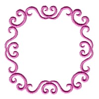 Victorian square swag scroll border frame design for monogramming, machine embroidery design by Needle Passion Embroidery in multiple design formats ART, PES, HUS JEF and DST