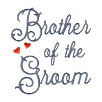 brother of the groom script lettering machine embroidery design love wedding heart party relative art pes hus dst needle passion embroidery npe