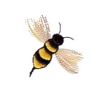 bumble bee wings machine embroidery designs for variegated thread, bug, insect, critter, flying, buzzing, multi-coloured, multi-color, multi-colour, colour changing thread