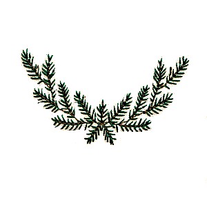 pine needle bow garland wreath machine embroidery design art pes hus jef dst exp needle passion embroidery