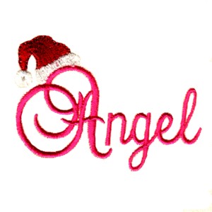embroidery angel script lettering santa elf hat machine embroidery design art pes hus jef dst exp needle passion embroidery