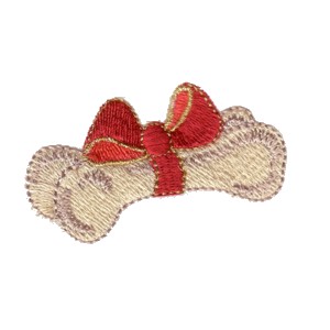 machine embroidery design dog bone with red bow christmas art pes hus jef dst exp needle passion embroidery