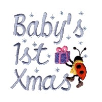 machine embroidery design ladybug ladybird baby's first christmas present gift insect animal winter snow fun art pes hus dst needle passion embroidery npe