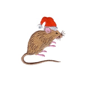 machine embroidery design cute mouse christmas hat art pes hus jef dst exp needle passion embroidery