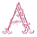 fancy victorian heirloom alphabet letter A machine embroidery alphabet design from http://www.needlepassioneembroidery.com