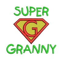 machine embroidery super granny slogan superhero super hero superman sign logo emblem stitchery machine embroidery design needle passion embroidery needlepassion npe bernina artista art pes hus jef dst designs free sample design with embroidery pack