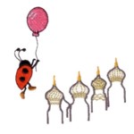 ladybug flying over moscow russia machine embroidery design
