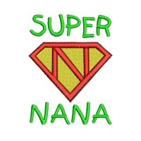 machine embroidery super nana slogan text lettering saying superhero super hero superman sign logo emblem stitchery machine embroidery design needle passion embroidery needlepassion npe bernina artista art pes hus jef dst designs free sample design with embroidery pack