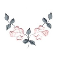 rose scroll machine embroidery design vintage style satin outline design flower botanical plant roses art pes hus dst