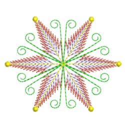 machine embroidery snowflake stitched with variegated thread design art pes hus dst needle passion embroidery npe
